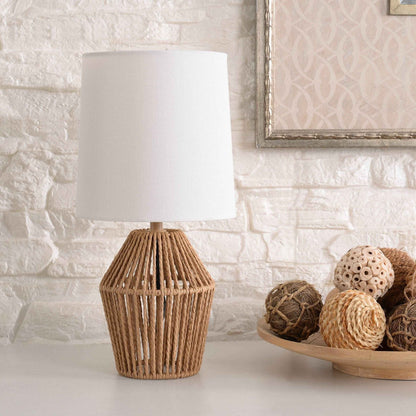 Mainstays Mini Rattan Table Lamp with Shade 12.75"H