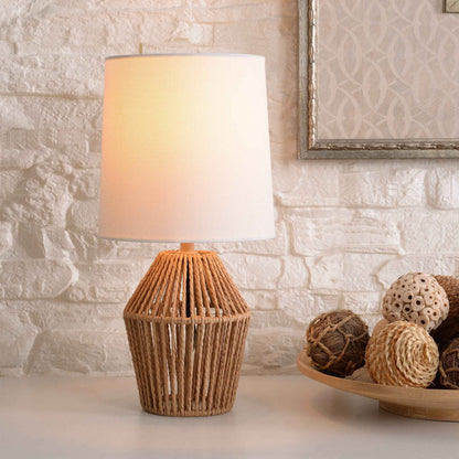 Mainstays Mini Rattan Table Lamp with Shade 12.75"H