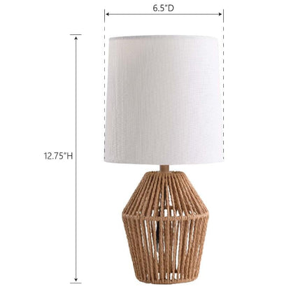 Mainstays Mini Rattan Table Lamp with Shade 12.75"H